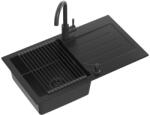 Steiner JOHNNY 111 Steingran gránit mosogató matt fekete, csaptelep, adagoló, szifon