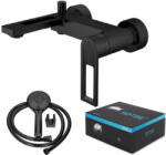 SOTBE LOFT SVART fekete modern falra szerelhető kádtöltő csaptelep + zuhanyszett