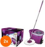 Parex Set 2 x Galeata cu Pedala si Mop Rotativ, Parex Thunder Bolt, 20 l, Roz (ROC-2xMAG1018047TS)