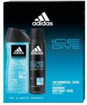 Adidas Set Cadou Barbati, Adidas Ice Dive, Gel de Dus 3 in 1 250 ml, Deoodorant Spray 150 ml