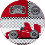 Ay Kids 460 160x160 cm Piros Kör Gyerek Szőnyeg