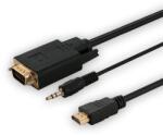 SAVIO CL-104 HDMI - VGA + audio kábel 1.8m (CL-104) (CL-104)