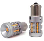 motoLEDy 2 Db LED Izzó P21W, BA15S 12-24V Hiba Nélkül Narancssárga Erős 100% CANBUS