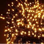 ProGarden 800 LED-es BOA Fényfüzér, Kültéri-beltéri Hálózati Adapteres, Időzíthető 6/18 Órás, 8 Féle Fényjátékkal, Meleg Fehér és Sárga LED-del, 16 m, IP44