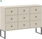 INTERMEBLE 9 Fiókos Komód Kasmír Színben. LINEA 115 cm
