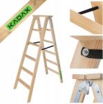 Kadax Festőlétra Fa Szétnyitható 2x6 Fokozatban Összecsukható Kétoldalas (K9591)