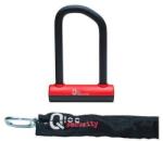 Qloc Security U alakú zár lánccal és Qloc tartóval fekete