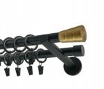 Imperia Deco Dupla függönykarnis Fém 19+19mm Henger Basic Gold 280cm (KAR.MET. II /19/ 280cm WALEC BASIC GOLD)