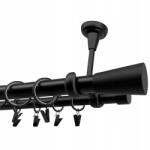 Imperia Deco Fém Függönysín mennyezeti dupla 25+19mm Végválogatás Matt Fekete 200cm (KAR.MET. II SUFITOWY /25/ 200cm CZARNY MIX)