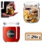 Kadax Befőttesüveg 425 ml Befőttes Üveg Méz Lekvár 24 Db Fi 82 (K6673)