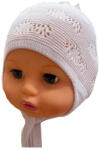 Barbaras Áttört sapka fehér, csomózott 38-40 (BM07/0/38-40)