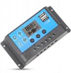  Töltésszabályozó LCD Panel 2X Usb Napelemes Vezérlő 30A Pwm 12V 24V (890084974)