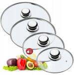 Kadax Üvegfedő 20/24/26/28 cm Hőálló Serpenyő Fedő Szett (K8398)