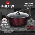 Silver Royal Diamond lábas tapadásmentes márvány bevonattal 40x17, 6 cm, 18, 6 L (SR-4040-bordó márvány)