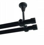 Imperia Deco Dupla függönykarnis Mennyezeti Fém 19+19mm Fekete Matt 200cm Luna Kerekek Nélkül (KAR MET II SUFIT/19+19/200cm CZARNY LUNA SOLO)