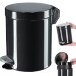 Kadax Hulladékgyűjtő Kosár 5L-ES Hulladékgyűjtő Vödör Pedállal Fekete Acél (K7772)