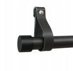 ESTAdeco Függönykarnis 25 mm Fekete 180 cm tartóval, Bőr hatású fekete 1 (karnisz czarny I 25mm skóra czarny 1)