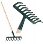 Kadax Fűlevél Gereblye Fa Nyéllel Fém 10 Fog 126cm (K3899)