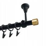 Imperia Deco Függönykarnis szimpla Fém Mennyezeti 19mm Fekete Matt 360cm Luna Gold (KAR.MET I SUFIT /19/ 360cm CZARNY LUNA GOLD)