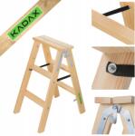 Kadax Festőlétra Fa Szétnyitható 2x3 Fokozatban Összecsukható Kétoldalas (K9588)