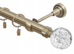 Imperia Deco Függönyrúd Egyágú Fém Arany Üveggömb Csendes Karikák Fi 25 160CM (KAR.MET. I /25/ 160cm Złoto Antyk kula buble)