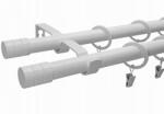 ESTAdeco Dupla Függönykarnis Loft 19+19 mm Fém Fehér 160 cm MIX választható végek (karnisz LOFT II 19mm MIX Biały)