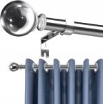  Teleszkópos ezüst függönykarnis, állítható rúd 110-220 cm, kerek végződéssel (5907001983170 05907001983170)