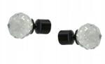 ESTAdeco Függönykarnis végzáró fi 19 mm kristály Crystal 2 db-os szett Fekete Matt (końcówka fi19mm CRYSTAL CZARNY MAT)