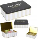 HowHomely Bistrot teásdoboz fekete-bézs fém 13x20x7 cm Elegáns (HH-BT6828A)