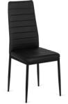 Klubfotel Bőrhatású étkezőszék NARIS, fekete műbőr