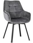 Klubfotel Forgó étkezőszék LUNA szürke bársony