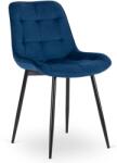 Klubfotel Bársony étkezőszék CHRIS sötétkék/fekete