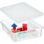 Kadax 10L-ES Műanyag Tartály Fedéllel Átlátszó Zárható Doboz Rendszerező (K9492)