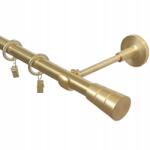 Imperia Deco Függönykarnis szimpla fém arany sárgaréz matt mix végek 19 mm 200 cm (KAR.MET. I /19/ 200cm Mosiądz Mat MIX)