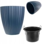 Kadax Virágtartó 40cm Fedél Virágágyás Betét Műanyag Kék (K10161)