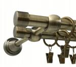 ESTAdeco Függönykarnis Dupla Antik Arany 16+16mm Luna 200cm (karnisz II fi16 Złoto Antyk LUNA)