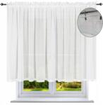 NOW-ART Kész függöny, egyszerű, szegéllyel, 400x140 cm, nappaliba, sima, fehér voile függöny (Firany gotowe dekoracyjne woal L80 4m 2)