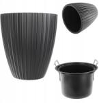 Kadax Virágtartó 30cm Virágtartó Betéttel Műanyag Fekete (K10154)