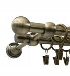 ESTAdeco Függönykarnis Dupla Arany Antik 16+16mm Golyó 300cm (karnisz II fi16 Złoto Antyk KULKA)