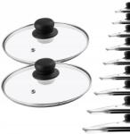 Kadax Üvegfedő 18 cm 2 db-os Hőálló Serpenyő Fedő Szett (K5144)