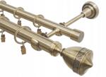 Imperia Deco Függönykarnis Dupla Fém Arany Csendes Karikák Fi 25+19 360CM (KAR.MET. /25+19/ 360cm Złoto Antyk WERSO)