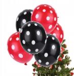  Lufik latex Fekete/piros Pöttyös 32db Esküvő Születésnap