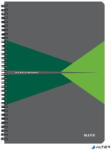Leitz Spirálfüzet, A4, vonalas, 90 lap, PP borító, LEITZ "Office", szürke-zöld (44961055)