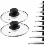 Kadax Üvegfedő 14 cm 2 db-os Hőálló Serpenyő Fedő Szett (K5142)