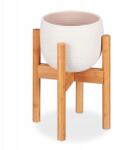 Relaxdays Virágtartó állvány állítható dekoratív természetes bambusz szín (5908453702630)