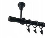 ESTAdeco Függönysín Mennyezetre Fekete 19 mm Marás 180 cm halk (karnisz I SUFIT 19mm FREZ Czarny Cichy)