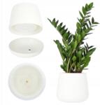 Kadax Virágtartó 23cm Fedél Állvány Parafa Növény Fehér (K2928)