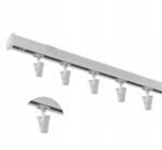 ESTAdeco Függönysín mennyezeti, egyes, "M" típusú, alumínium, 160 cm, Készlet, csipeszekkel (SZYNA M 160cm KPL + ŻABKI)