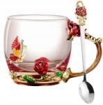  Pohár Kávéscsésze, Virágos Teák Forró és Hideg Italokhoz Acél (B19)