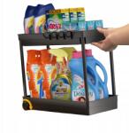  Cicilyna Konyhai Mosogató Alatti Szervező 2 Szintes Polc Akasztókkal Fekete (B0B49P38K5)